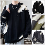 WANG-E #   WE24777  磨爛效果長袖冷衫 JJ2