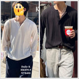 2025年 11月 1 日   GUOJI 21017 #  T24511   間條暗紋長袖Tee JJ2