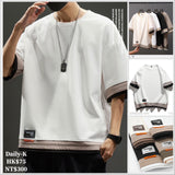 CANQI  #  8817  假兩件短袖Tee  JJ2