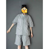 2025年 07月 1 日   DSJD A001# TZ5584  拉鍊shirt短褲套裝 JJ