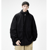 CANQI # J93 雙大口袋連帽風衣外套 JJ