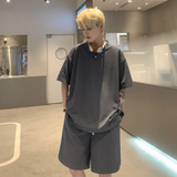 DSJD  A028 #  TZ2401 短褲V領短Tee套裝 JJ