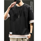 CANQI  #  8817  假兩件短袖Tee  JJ2