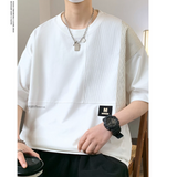 WANG E # WE24167  拼間條紋 短袖Tee   JJ2