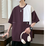 WANG E # WE24167  拼間條紋 短袖Tee   JJ2