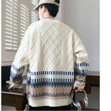 WANG- E# WE24868    偏鬆拼民族風開胸冷衫 JJ2