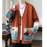 WANG- E# WE24868    偏鬆拼民族風開胸冷衫 JJ2