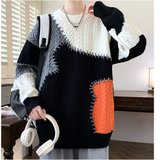 WANG- E# WE24606    圓領 拼色冷衫   JJ2