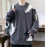 WANG-E #   WE24777  磨爛效果長袖冷衫 JJ2