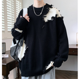 WANG-E #   WE24777  磨爛效果長袖冷衫 JJ2