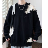 WANG-E #   WE24777  磨爛效果長袖冷衫 JJ2