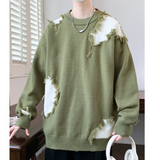 WANG-E #   WE24777  磨爛效果長袖冷衫 JJ2