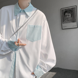2025年 03月 1 日 DSJD A059 # CS1119  撞色領撞色口袋長袖shirt JJ2
