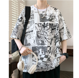 2025年 06月 1 日   YIPINYUAN # 8898  漫畫圖案短袖Tee JJ2