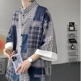 2025年 07月  1 日   DSJD A032#DC28012     拼色格紋7分shirt JJ