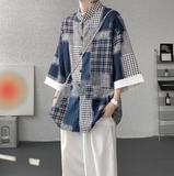 2025年 07月  1 日   DSJD A032#DC28012     拼色格紋7分shirt JJ