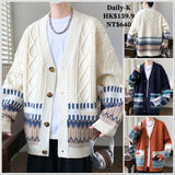 WANG- E# WE24868    偏鬆拼民族風開胸冷衫 JJ2