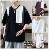 WANG E # WE24167  拼間條紋 短袖Tee   JJ2