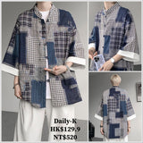 2025年 07月  1 日   DSJD A032#DC28012     拼色格紋7分shirt JJ