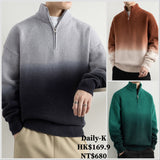 2025年 11月 1 日   WANG- E# WE25770  拉鍊領漸變色冷衫毛衣 JJ2