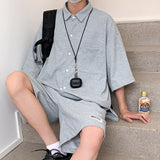 DSJD A141#TZ65356    偏寬鬆短袖shirt 短褲套裝 JJ