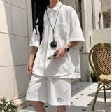 DSJD A141#TZ65356    偏寬鬆短袖shirt 短褲套裝 JJ