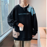 XINYU#VE5556  卡通樹熊圖案圓領衛衣 JJ