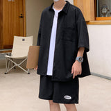 DSJD A141#TZ65356    偏寬鬆短袖shirt 短褲套裝 JJ