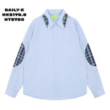 2025年 11月 1 日    YEREN # YR9284    拼格紋間條長袖shirt JJ