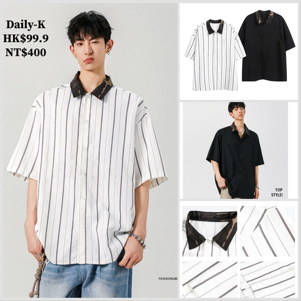 2025年 05月 1 日  DSJD B241#A2086   撞色領短袖shirt