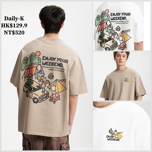 2025年 05月 1 日  INF# 8136S25 戶外風格圖案短袖Tee