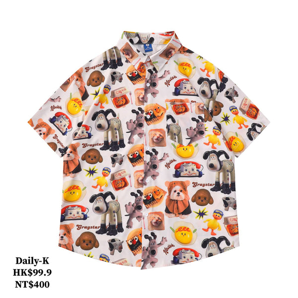 YIJIA #  5509   卡通狗圖案短袖shirt