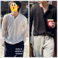 2025年 11月 1 日   GUOJI 21017 #  T24511   間條暗紋長袖Tee JJ2