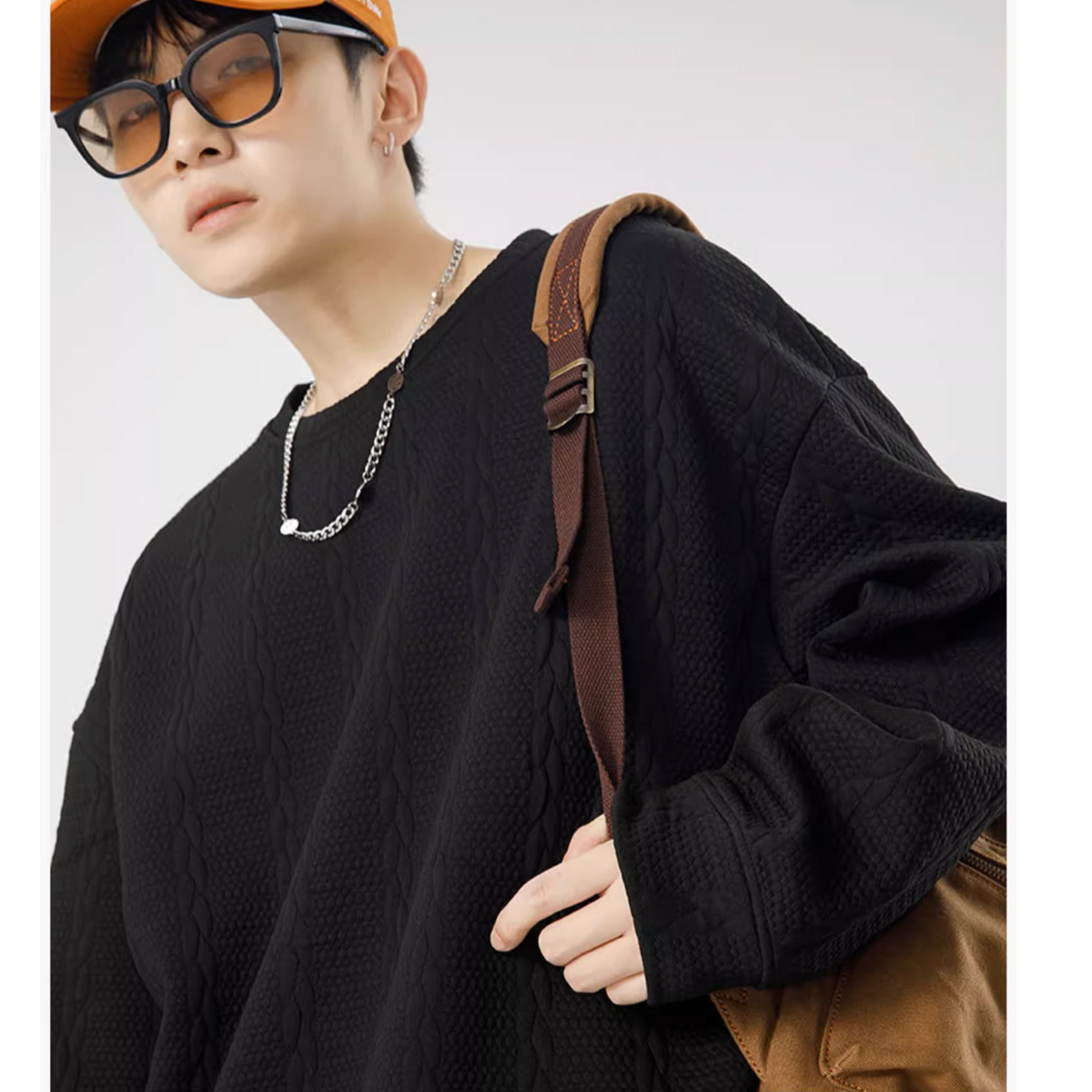 DSJD A206 -1 # WY8859 暗紋假兩件圓領衛衣 JJ – Daily-K Webstore