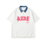 2024年 04月 1 日   DSJD A024 # T207  撞色領英文字Tee JJ