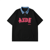 2024年 04月 1 日   DSJD A024 # T207  撞色領英文字Tee JJ