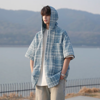 2025年 04月 1 日   DSJD A001  #CD5478   連帽格紋shirt JJ2
