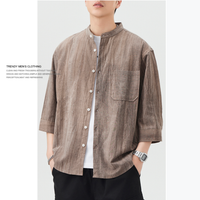 2025年 04月 1 日  LUANXU#T221    棉麻7分袖立領 shirt JJ2