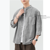 2025年 04月 1 日  LUANXU#T221    棉麻7分袖立領 shirt JJ2