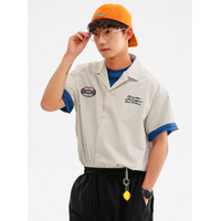 2025年 05月 1 日   XHP 27 #CS312  拼徽章logo間條短袖shirt