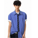 2025年 06月 1 日 ACE #HC2355  拼領帶效果格紋shirt