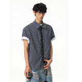 2025年 06月 1 日 ACE #HC2355  拼領帶效果格紋shirt