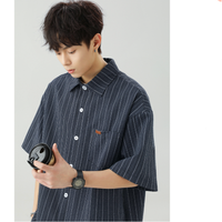 2025年 08月 1 日   HANLU#MC7197    間條紋短袖shirt JJ