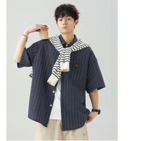 2025年 08月 1 日   HANLU#MC7197    間條紋短袖shirt JJ