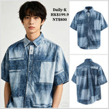 2026年 05月 1 日  XHP A004 # CD16   拼色紋牛仔短袖shirt