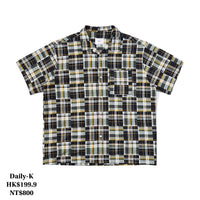 XHP A080   # CS85   偏鬆格紋短袖shirt  JJ