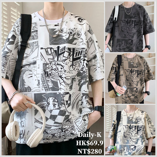 2025年 06月 1 日   YIPINYUAN # 8898  漫畫圖案短袖Tee JJ2