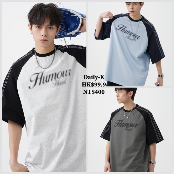 2025年 07月  1 日   HANLU#MT7174     英文字牛角Tee