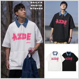 2024年 04月 1 日   DSJD A024 # T207  撞色領英文字Tee JJ