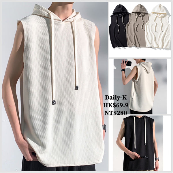 FJ- MENGTU #  MT-2424  暗紋連帽背心 JJ